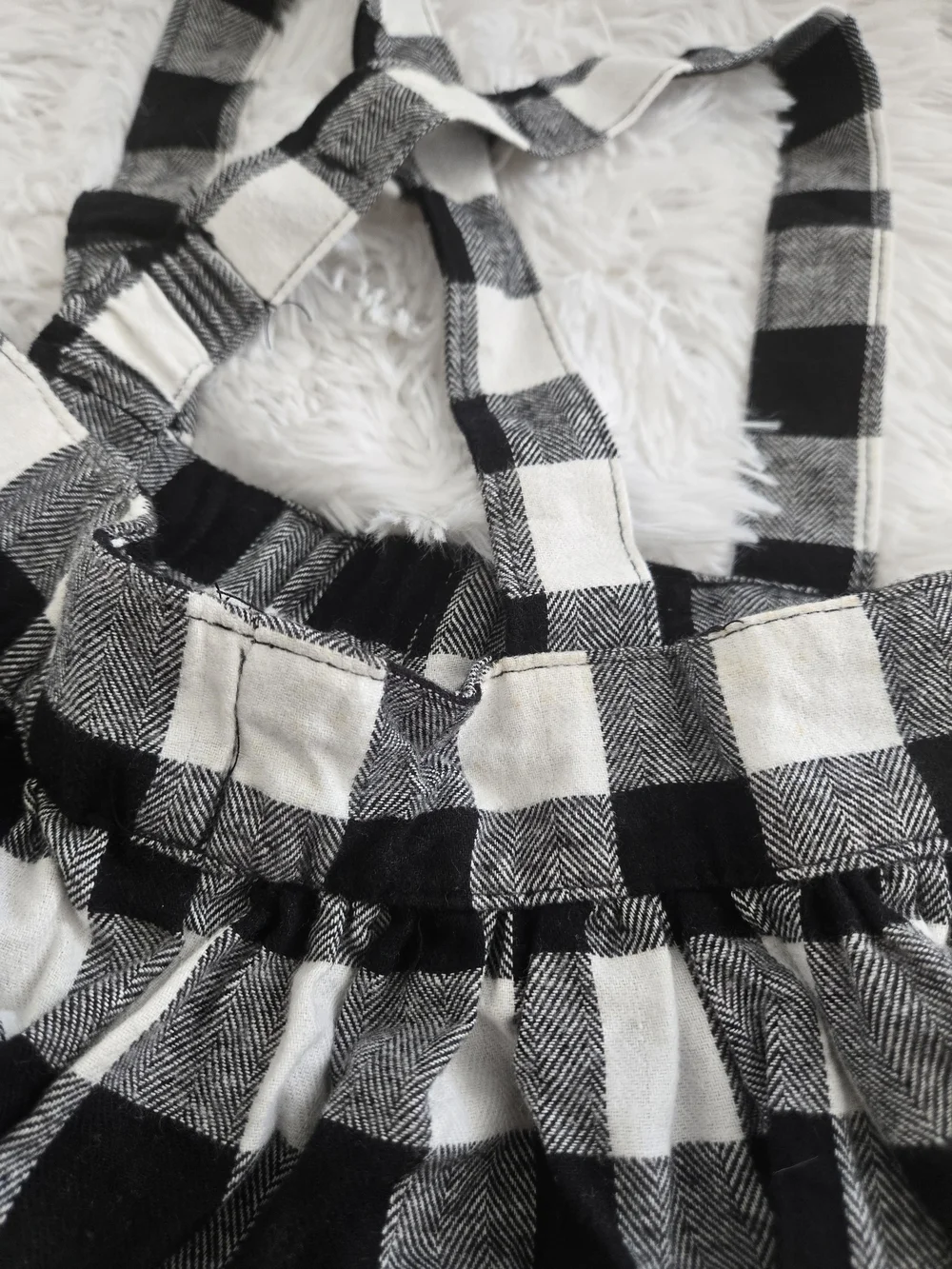 Carter's Black and White Gingham Suspender Skirt